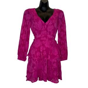 Band of the Free Kiss Me Fuchsia Peplum Mini Dress - Small